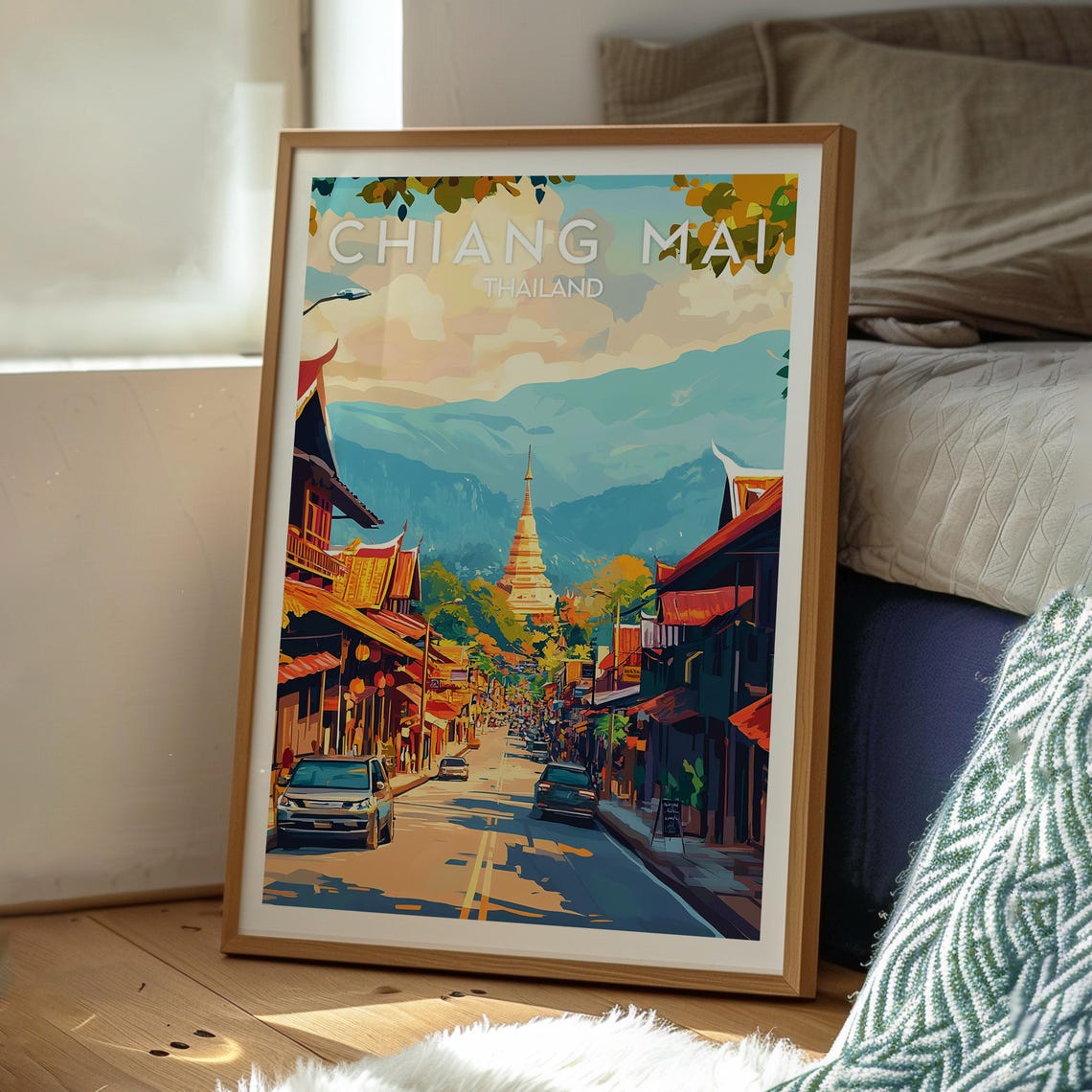Chiang Mai Print Thailand Wall Art Travel The Mountain Poster Backpacking Gift For Traveller - Image 3