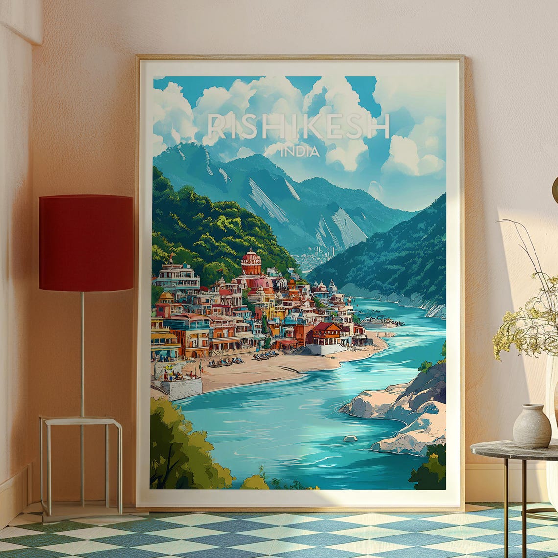 Rishikesh India Ganges River Temple Town Himalayas Travel Poster - Image 2