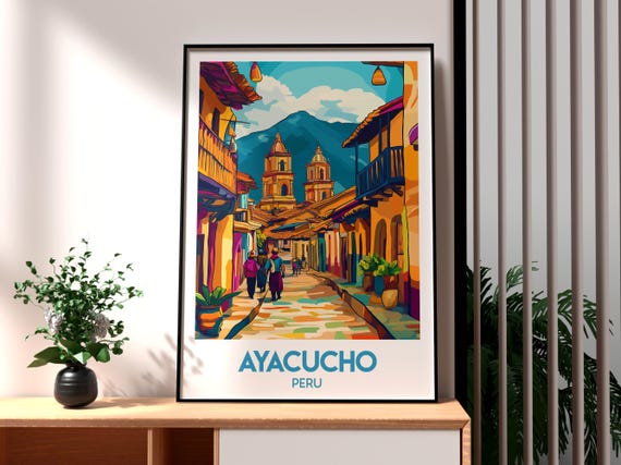Ayacucho Poster Art Peru Travel Print Wall Backpacking South America