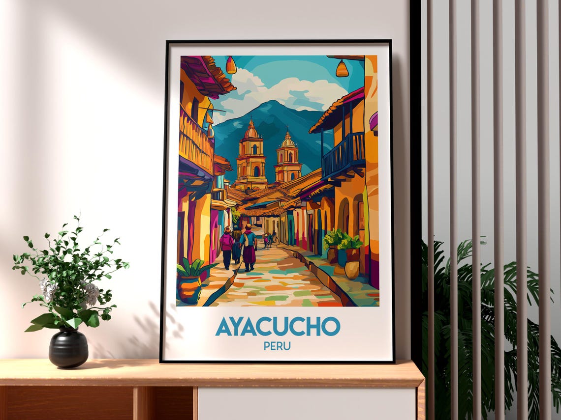 Ayacucho Poster Art Peru Travel Print Wall Backpacking South America