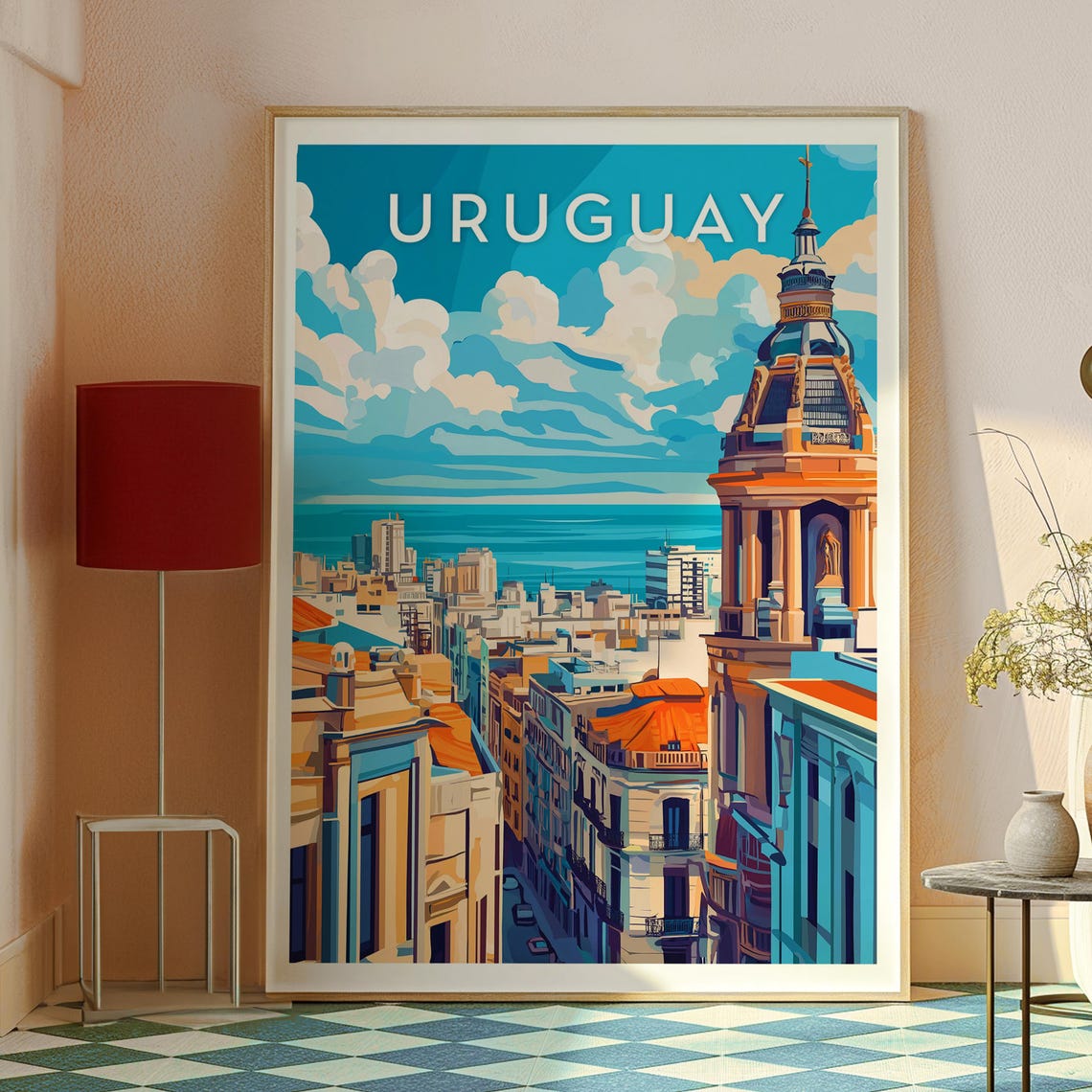 Uruguay Montevideo Skyline Old Town River Plate Travel Poster - Image 2