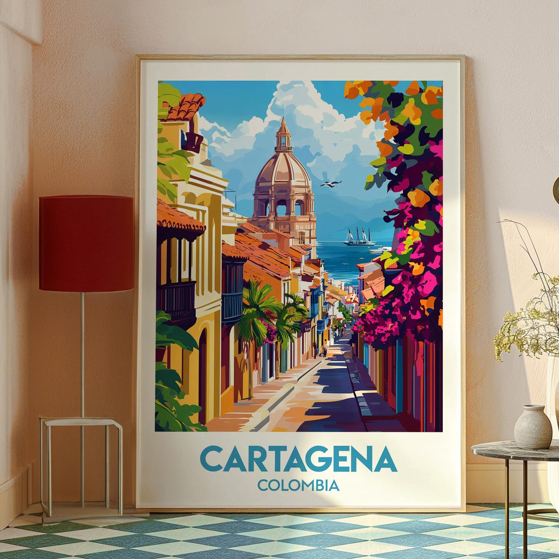 Cartagena Colombia Travel Poster Art Print - Image 2