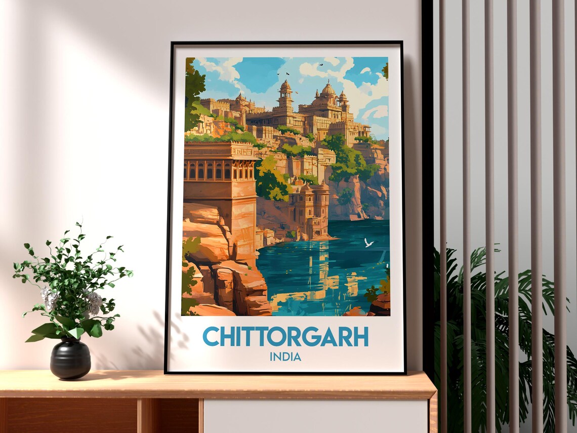 Chittorgarh Travel Poster, Rajasthan Gift for Traveller