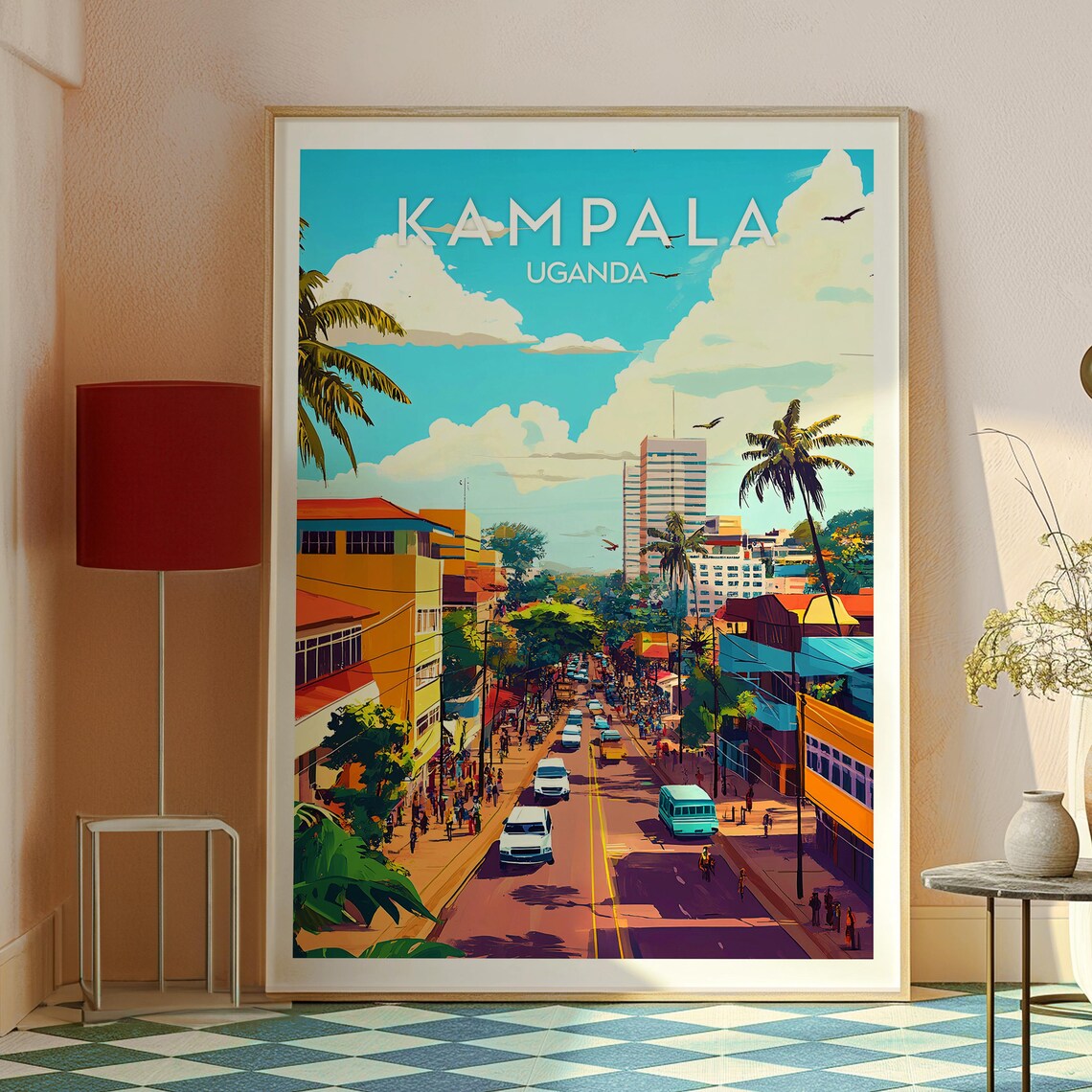 Kampala Uganda Bustling City Street Skyline Africa Travel Poster - Image 2