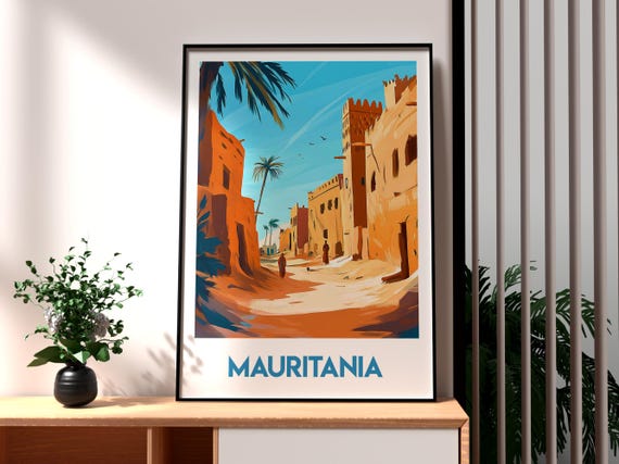 Mauritania Travel Print Wall Art Nouakchott Poster Africa City