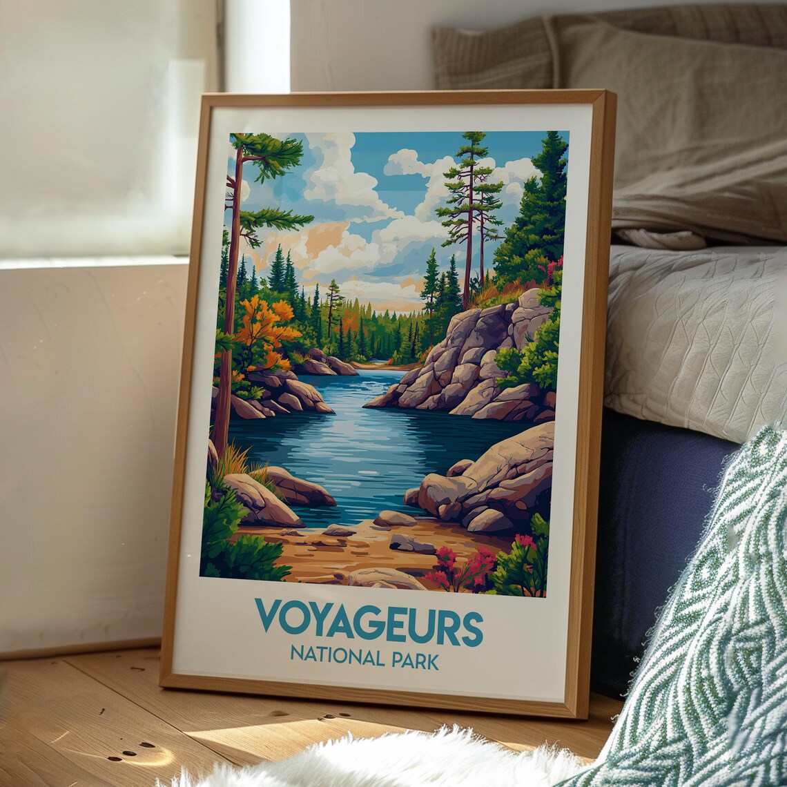Voyageurs National Park Lake Pines Rocky Shore Minnesota Travel Poster - Image 3