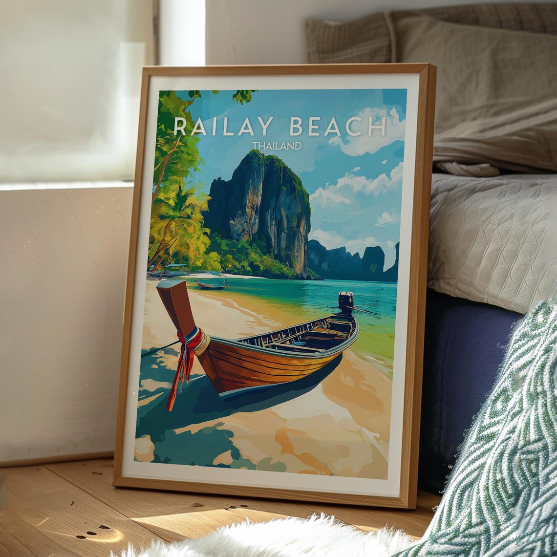 Railay Beach Travel Print Thailand Wall Art Ao Nang Krabi Poster Backpacking - Image 3