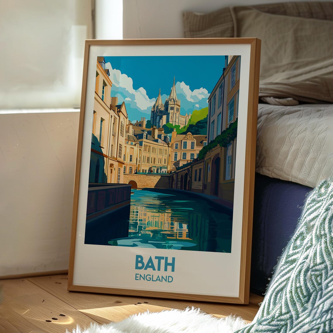 Bath England Georgian Canal River Historic City Travel Poster - Image 3