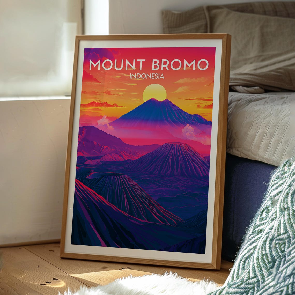 Mount Bromo Travel Print Hiking Wall Art East Java Indonesia Poster Backpacking Gift - Image 3