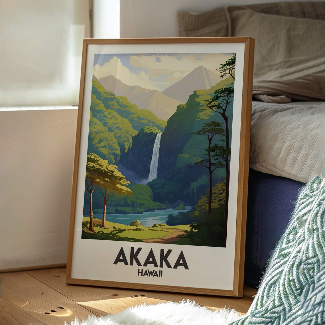 Akaka Falls Hawaii Waterfall Rainforest Valley Scenic Travel Poster - Image 3