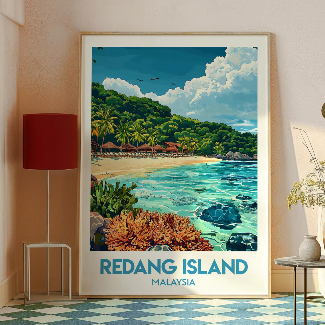 Redang Island Malaysia Tropical Beach Coral Reef Dive Travel Poster - Image 2
