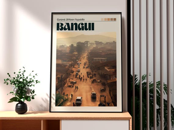 Bangui Travel Print Central African Republic Wall Art Poster Car Africa City