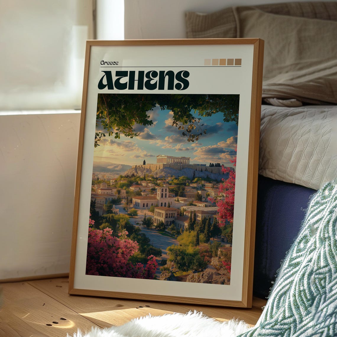 Athens Greece Travel Poster, Ancient City Art - Image 3