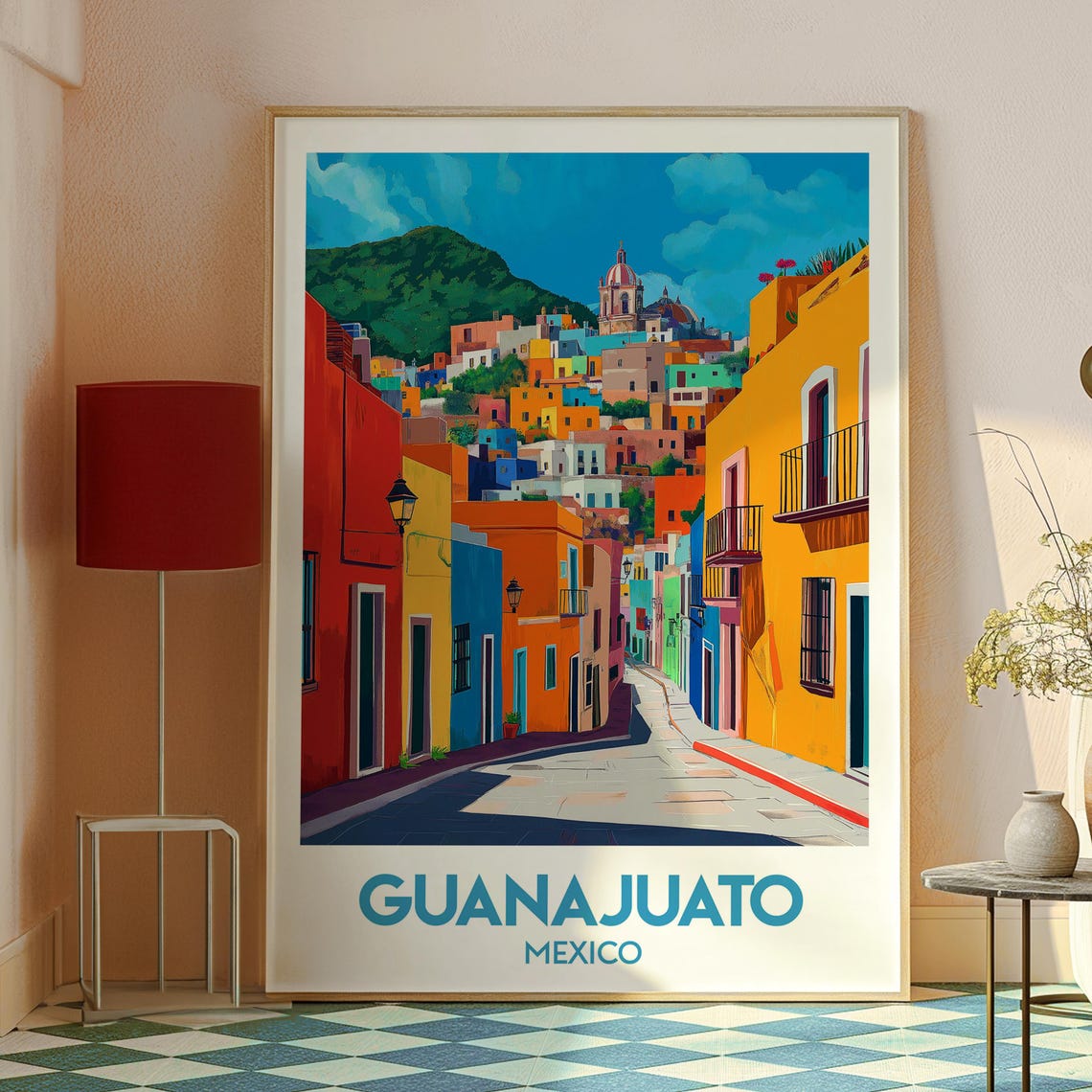 Guanajuato Mexico Vibrant Hillside Colonial Street Travel Poster - Image 2