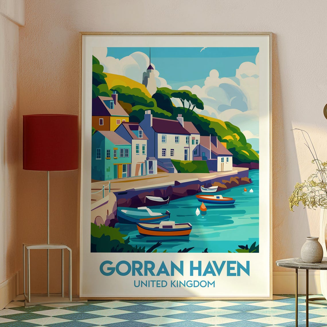 Gorran Haven Cornwall Fishing Village Harbor Boats Travel Poster - Image 2