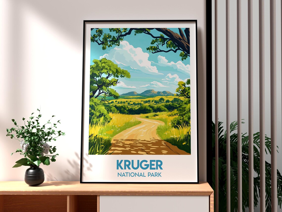 Kruger National Park Savanna Dirt Road Bushveld Africa Poster