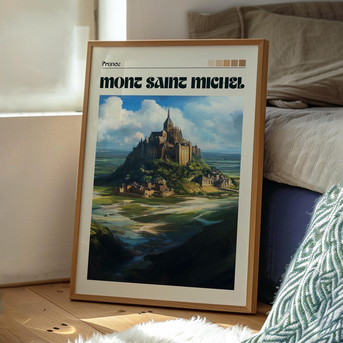 Mont Saint Michel France Tidal Abbey Island Normandy Coast Poster - Image 3
