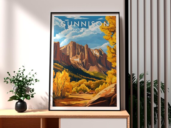 Gunnison National Park Golden Autumn Aspen Canyon Travel Poster