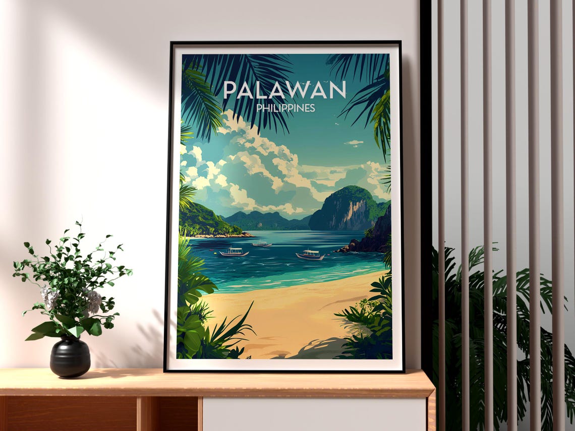 Palawan Philippines El Nido Bay Lagoon Islands Travel Poster