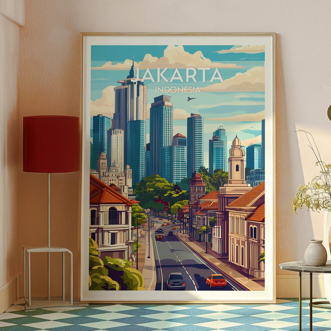 Jakarta Travel Print Wall Art Indonesia Poster Java Backpacking Gift For Traveller - Image 2