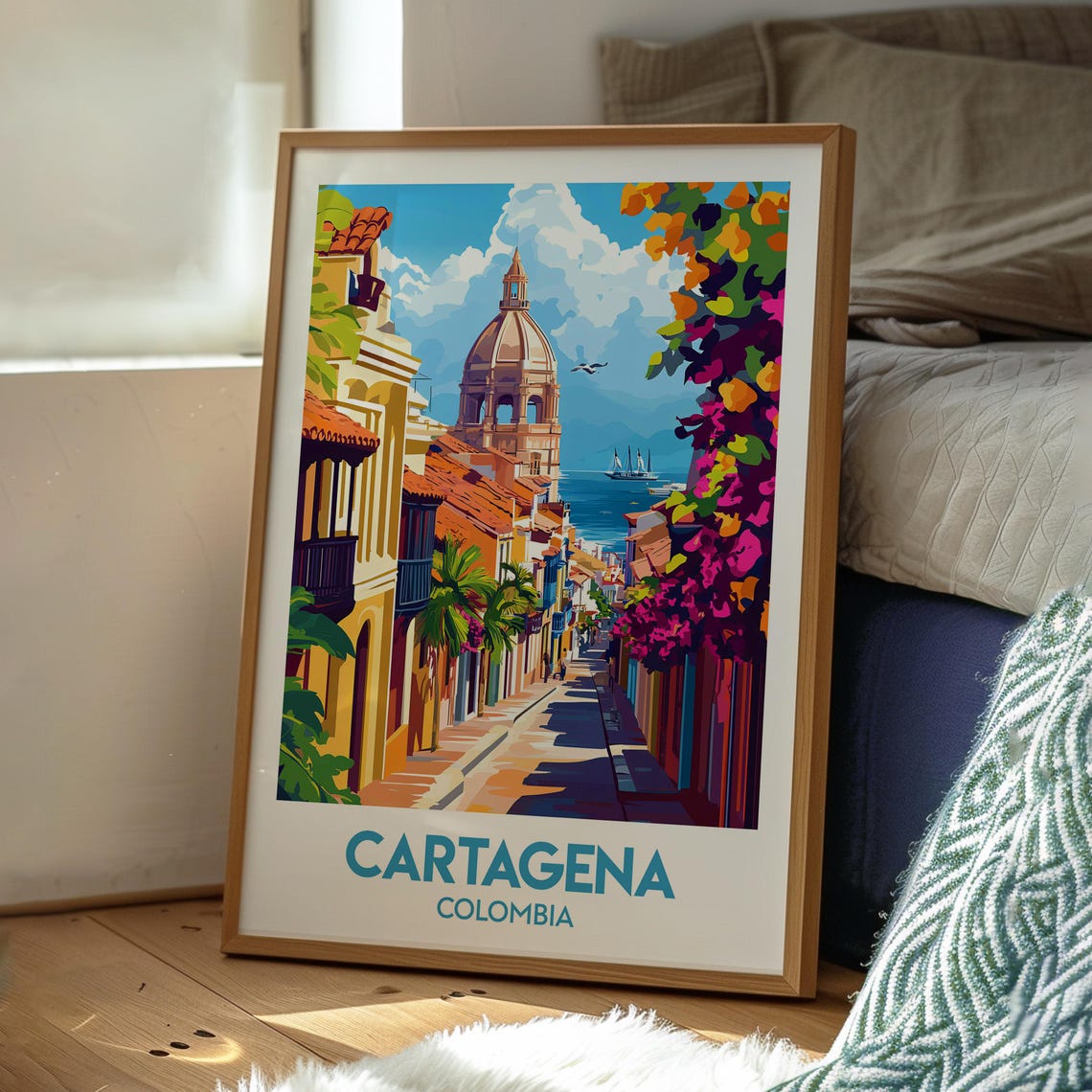 Cartagena Colombia Travel Poster Art Print - Image 3