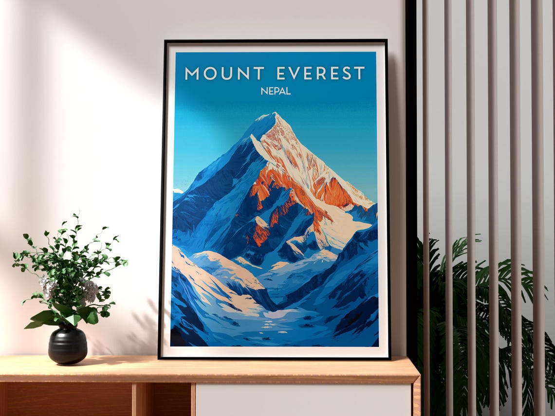 Mount Everest Nepal Sunrise Over Snowy Himalayan Peak Poster