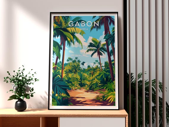 Gabon Travel Print Wall Art Gabonese Republic Poster Africa City Libreville