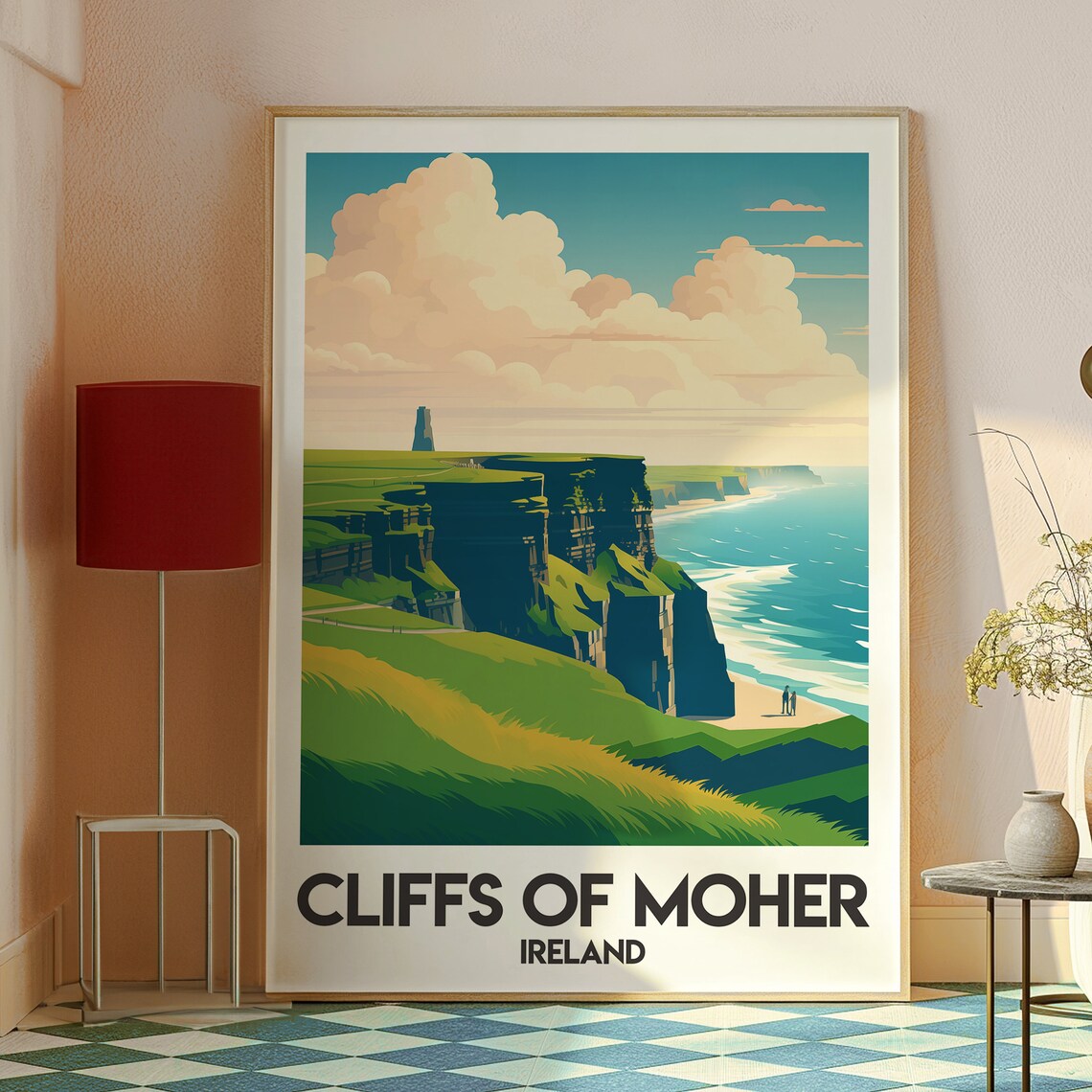Cliffs Of Moher Ireland Green Sea Cliffs Vintage Travel Poster - Image 2