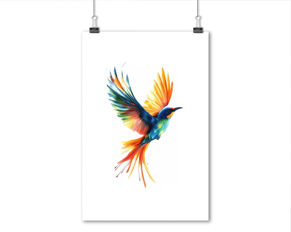 Minimalist Painted Bird Art Print