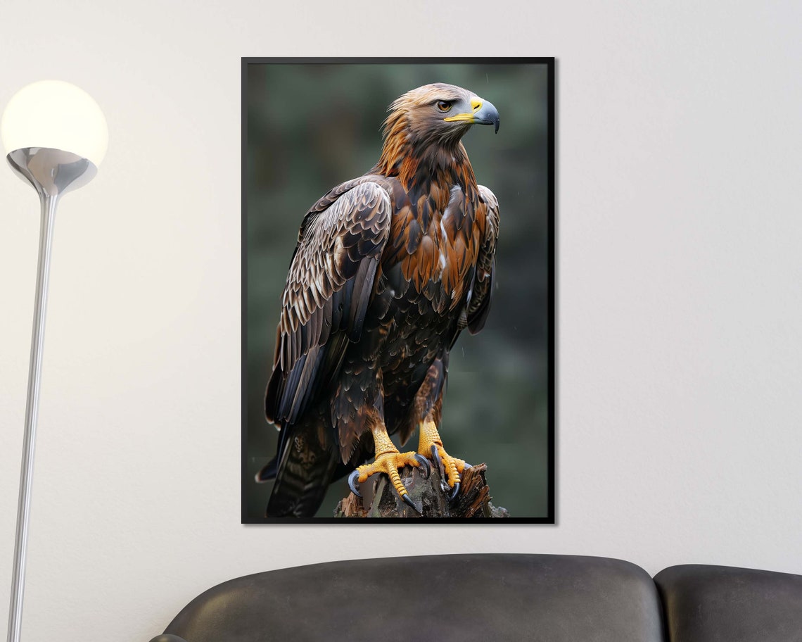 Golden Eagle Portrait Close Up On Rocky Perch Wildlife Poster - Image 3