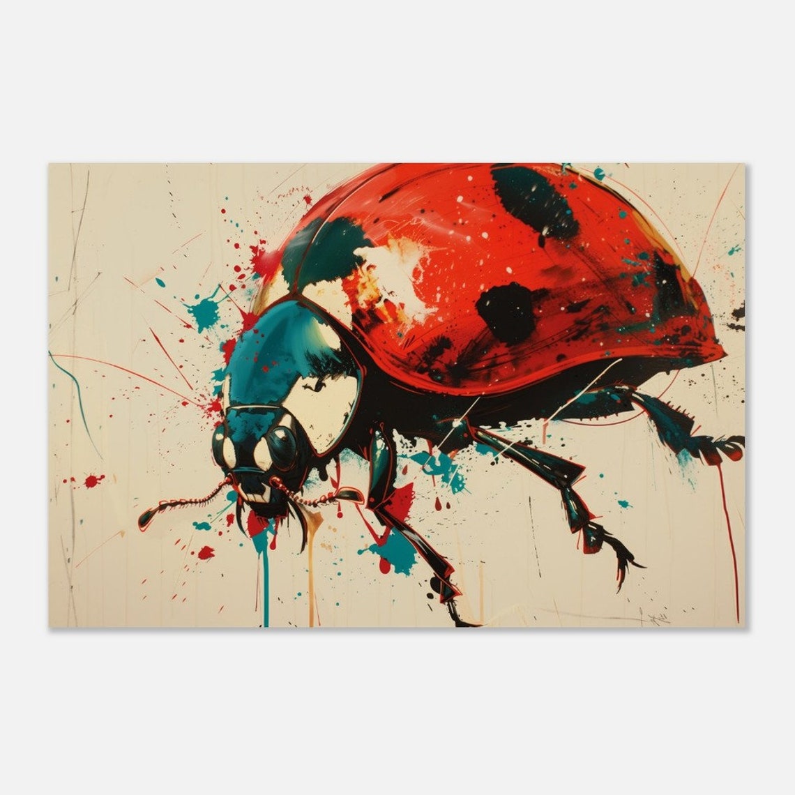 Microcosm Collection Ladybug Vibrant Art Wall Decor Poster Art Print Abstract Illustration - Image 3