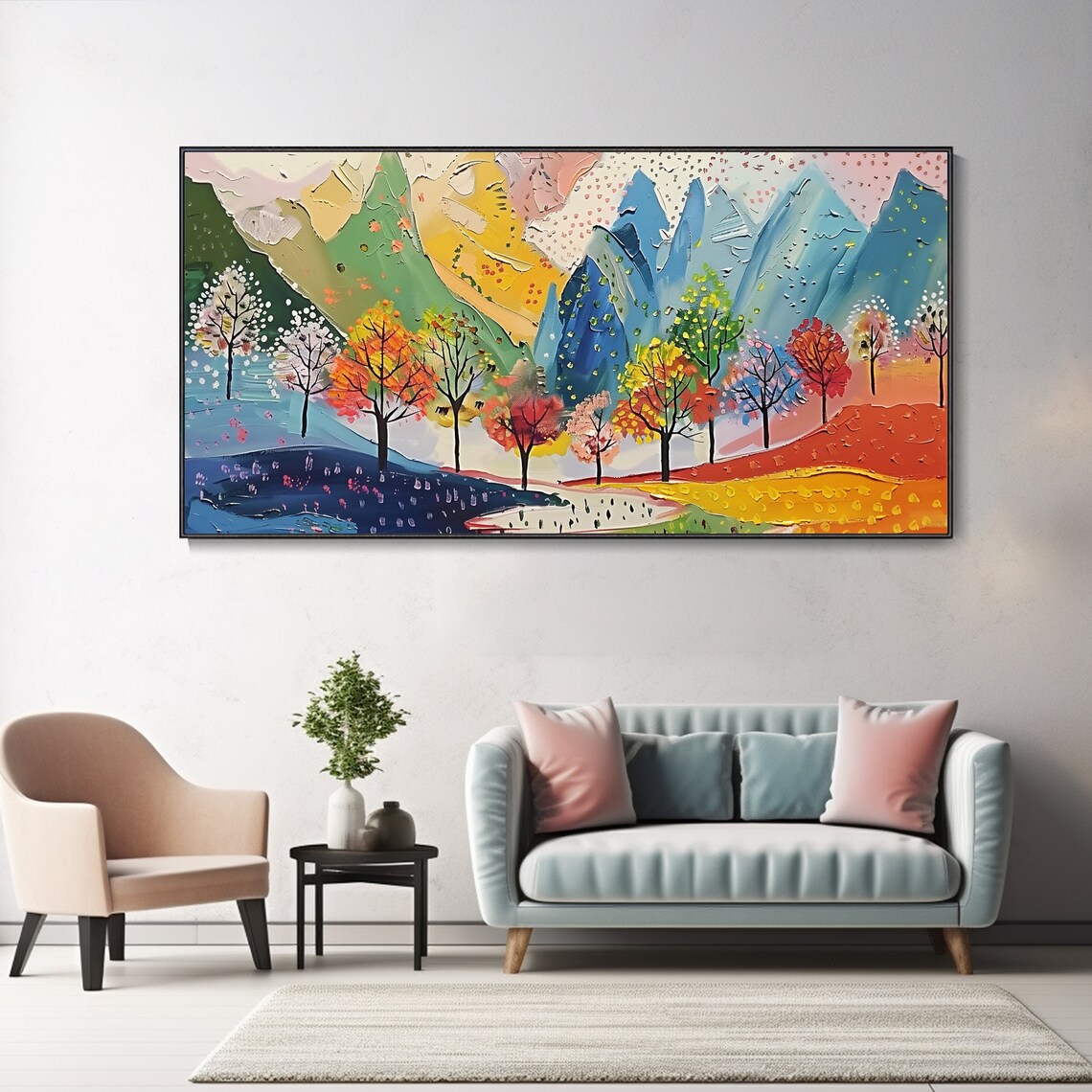 Abstract Nature Landscape, Oil Painting Art Print - Image 3