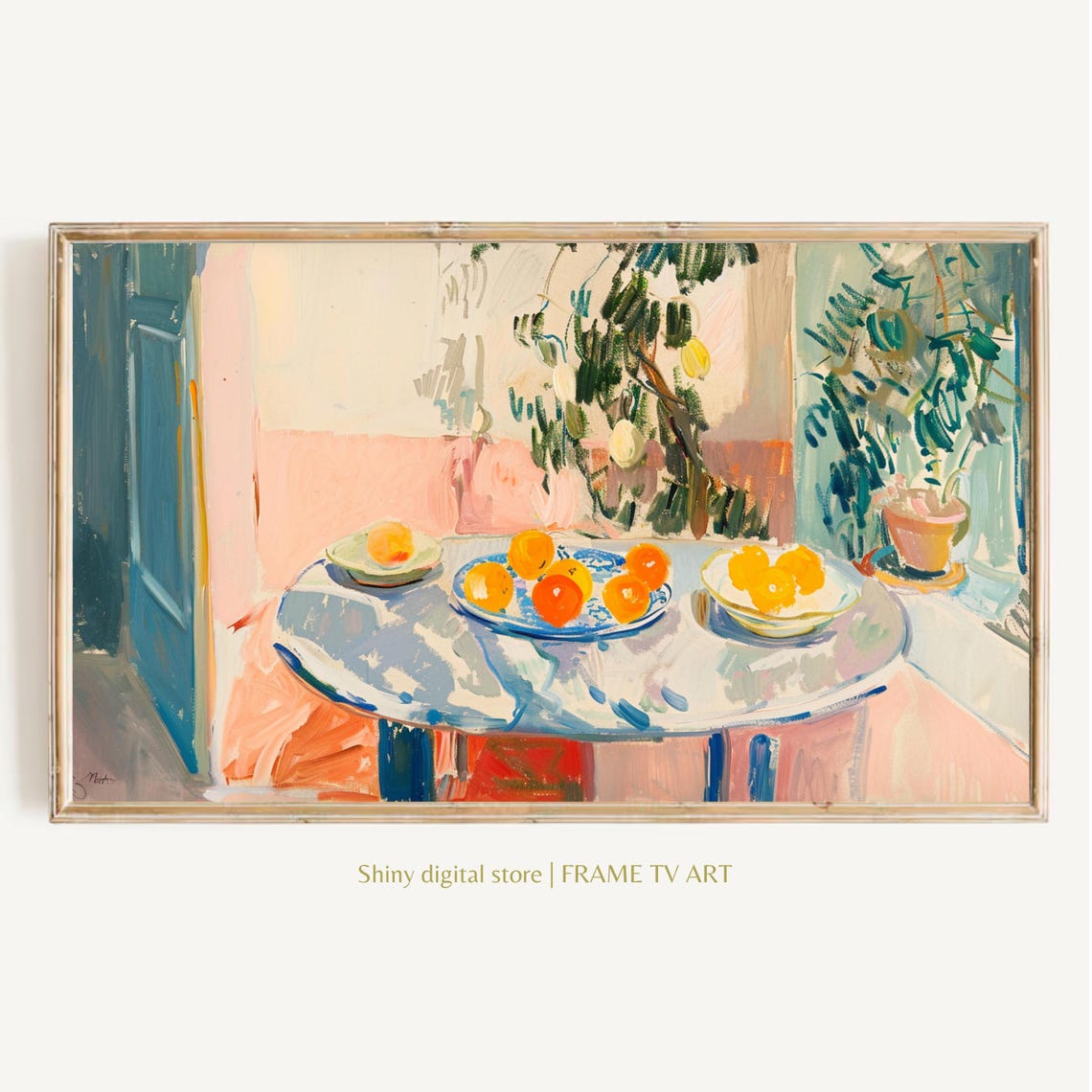 Mediterranean Orange Citrus Still Life Summer Table Art Poster