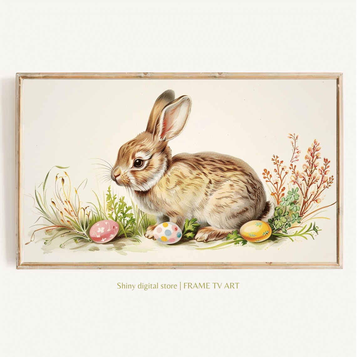 Easter TV Frame With Bunny Ears, Spring Decor