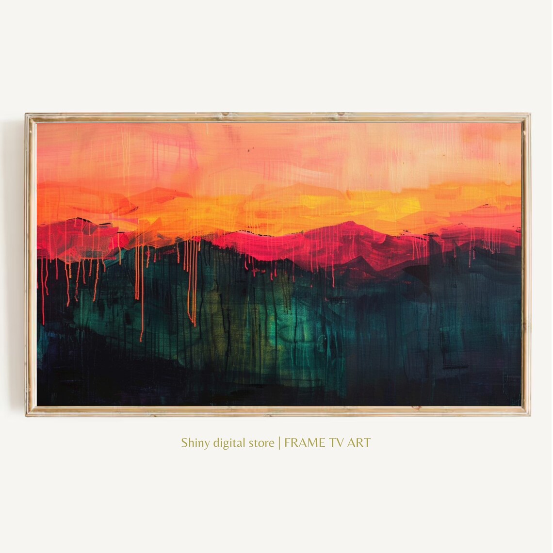 Abstract Sunset Wall Art Tv Sunset Over Mountains Abstract Frame Tv Art For Frame Frame Tv Art