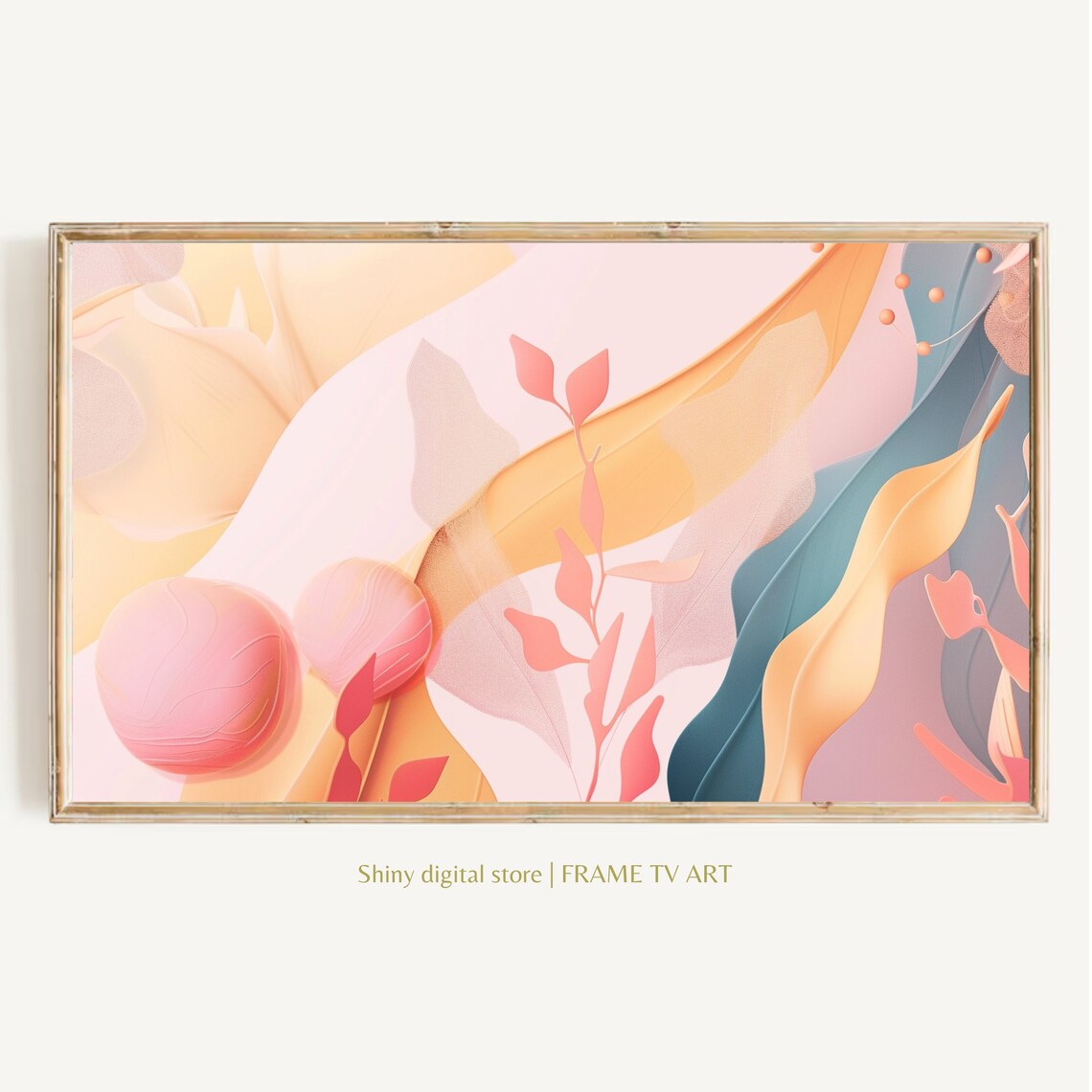 Frame TV Abstract Pastel Painting, Modern Minimalist