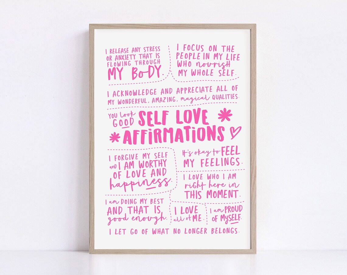 Self Love Art Affirmations Poster, Self Care Decor - Image 2