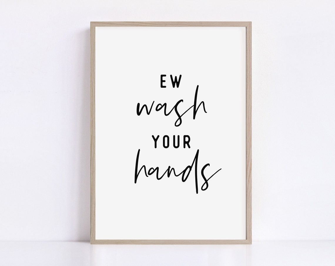 Printable Wall Art Bathroom Wash Your Hands Funny Bathroom Prints Home Decor Poster Cute Quote Signs - Image 2