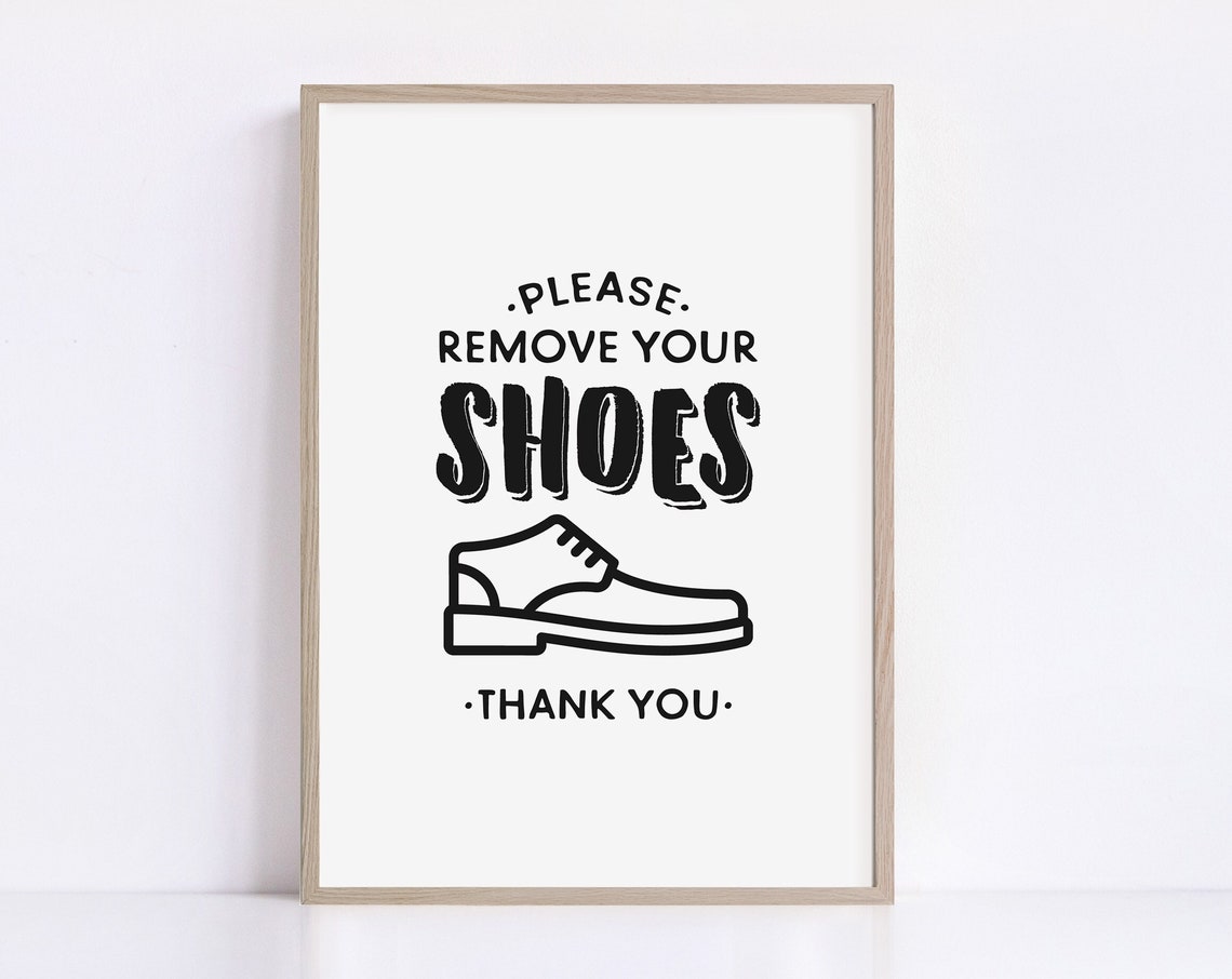 Please Remove Your Shoes Thank You Polite Entryway Sign Poster - Image 2