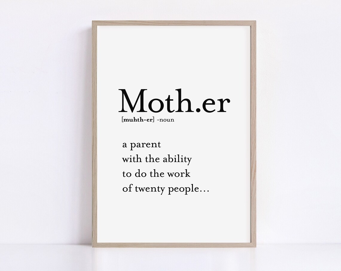 Mother Definition Poster Mothers Day Tribute Gift For Mom Wall Decor - Image 3