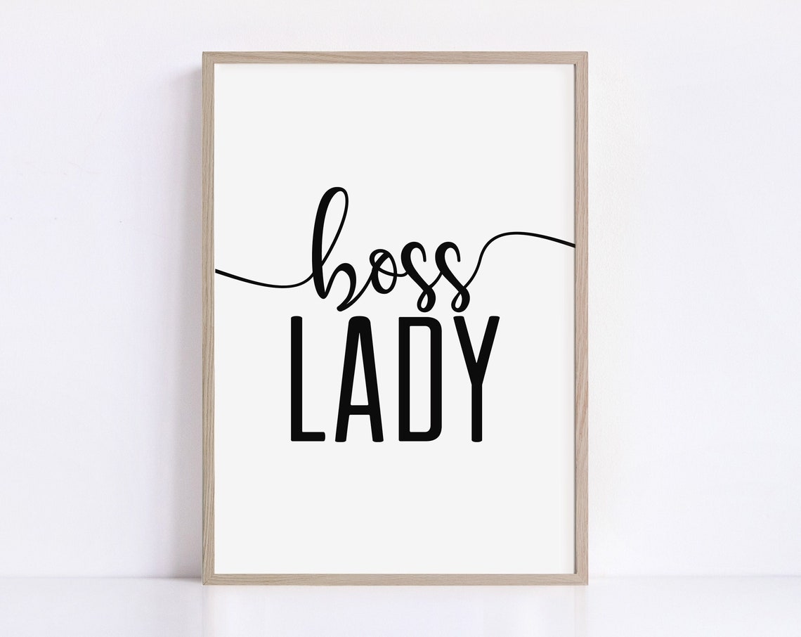 Boss Lady Script Calligraphy Gift For Women Minimalist Office Poster