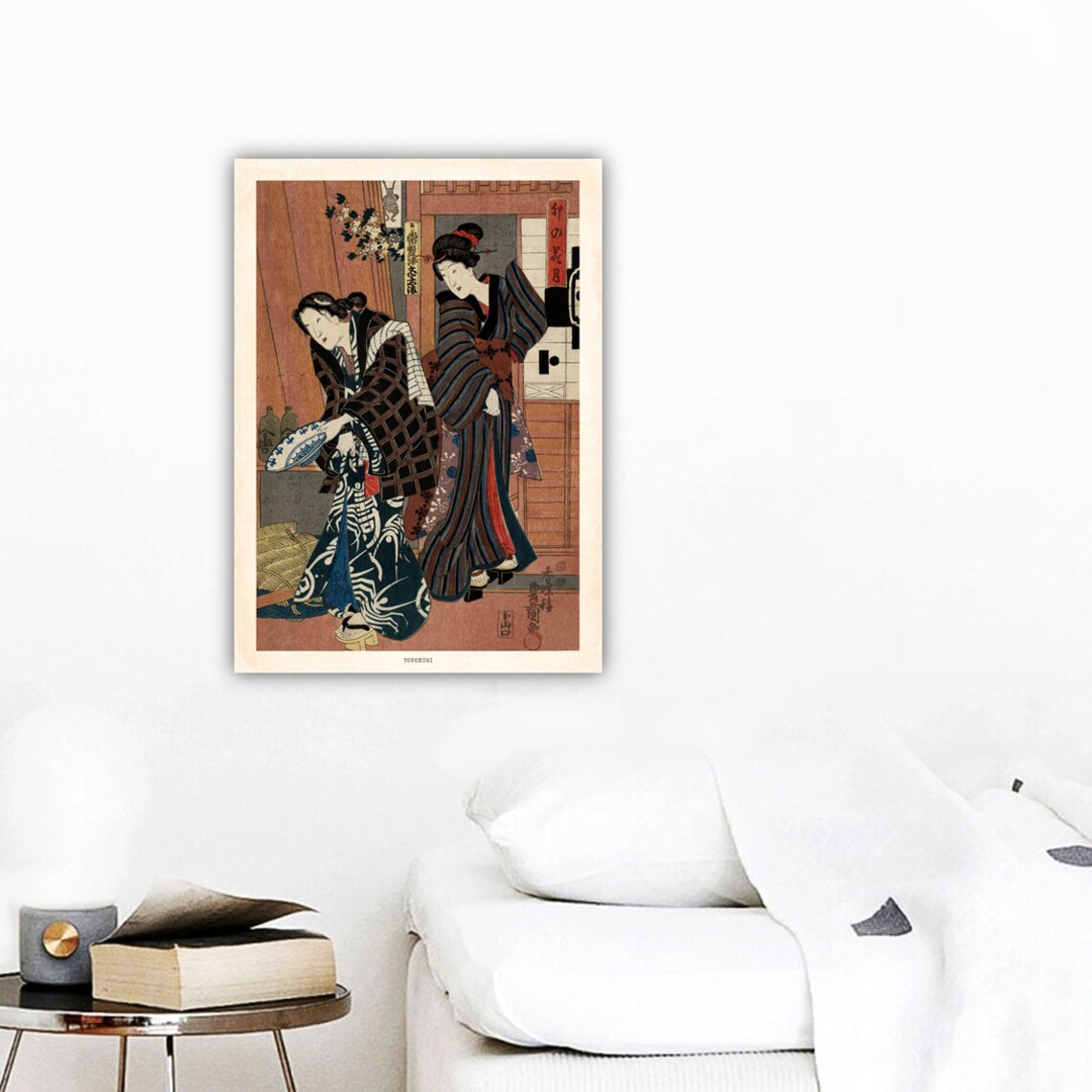 Utagawa Toyokuni Two Women Kimono Japanese Ukiyo E Woodblock Print