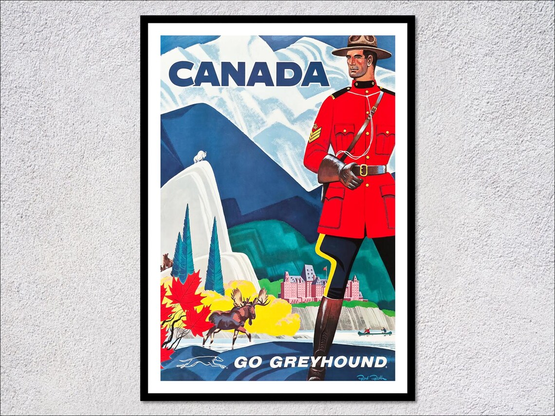 Vintage Canada Travel Poster, Retro Tourism Art Print