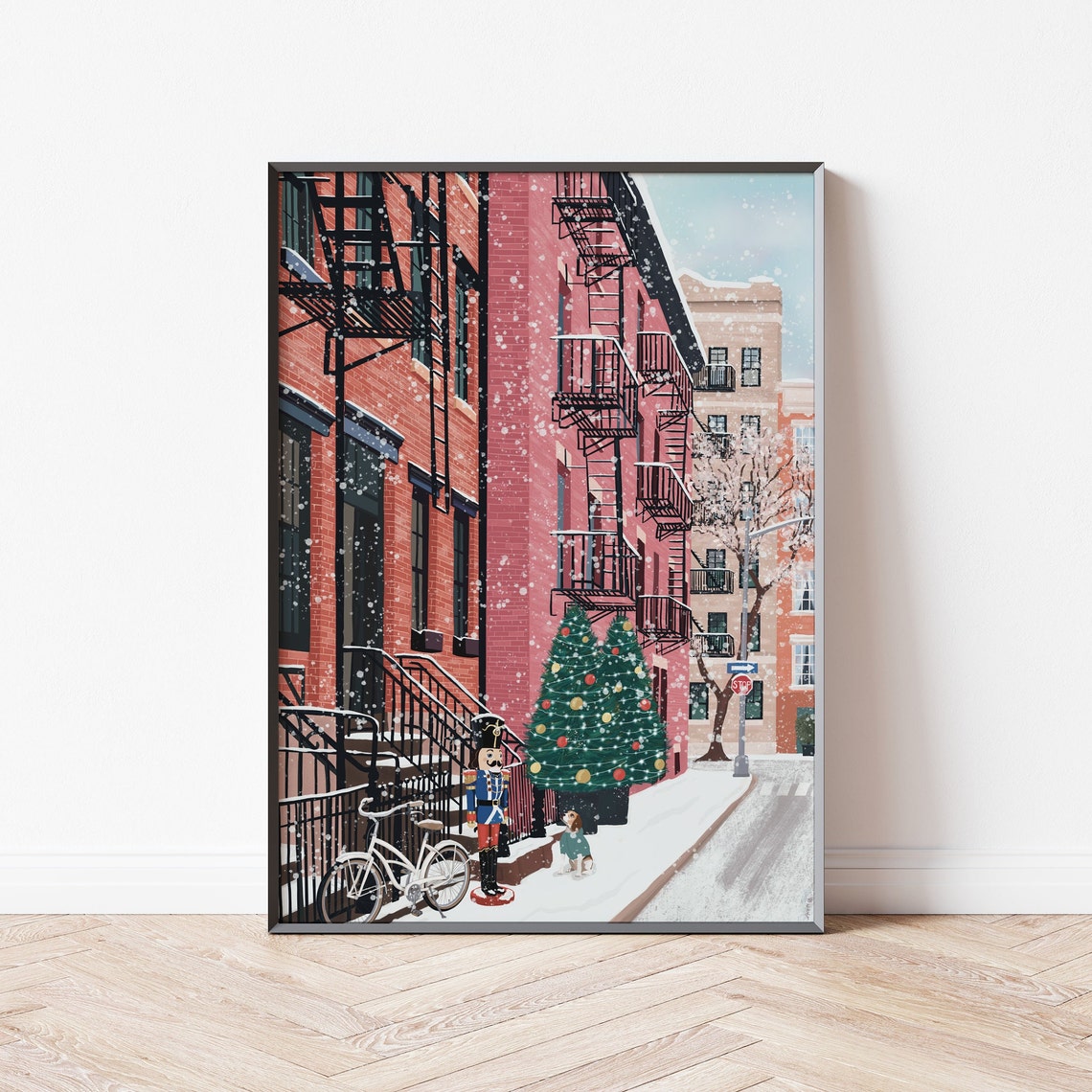Christmas In New York New York Poster Greenwich Village Christmas Print New York Illustration New York Art Print Greenwich Village - Image 4