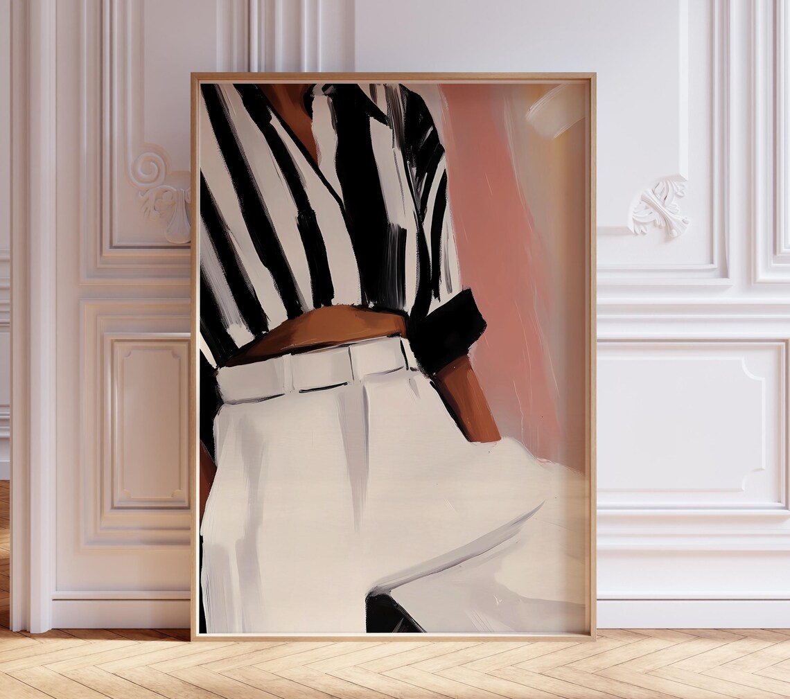 Abstract Striped Blouse Fashion Figure Modern Chic Art Print