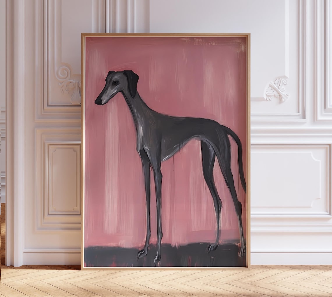 Greyhound Print, Minimalist Dog Poster Art