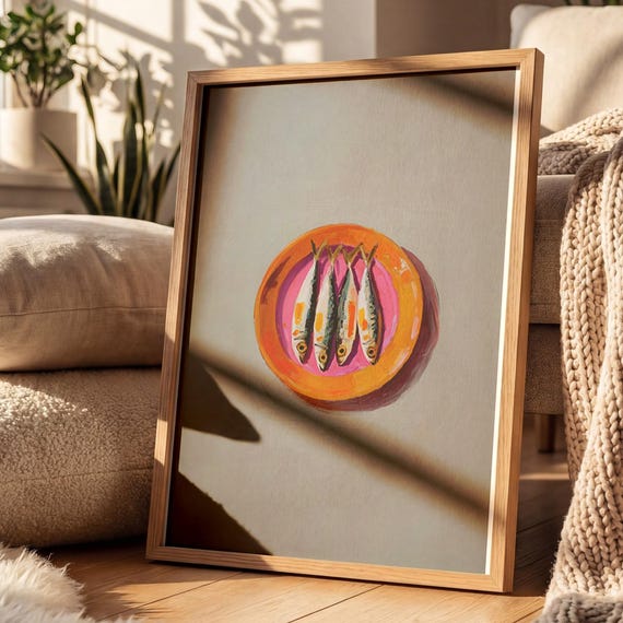 Sardine Poster, Scandinavian Coastal Art