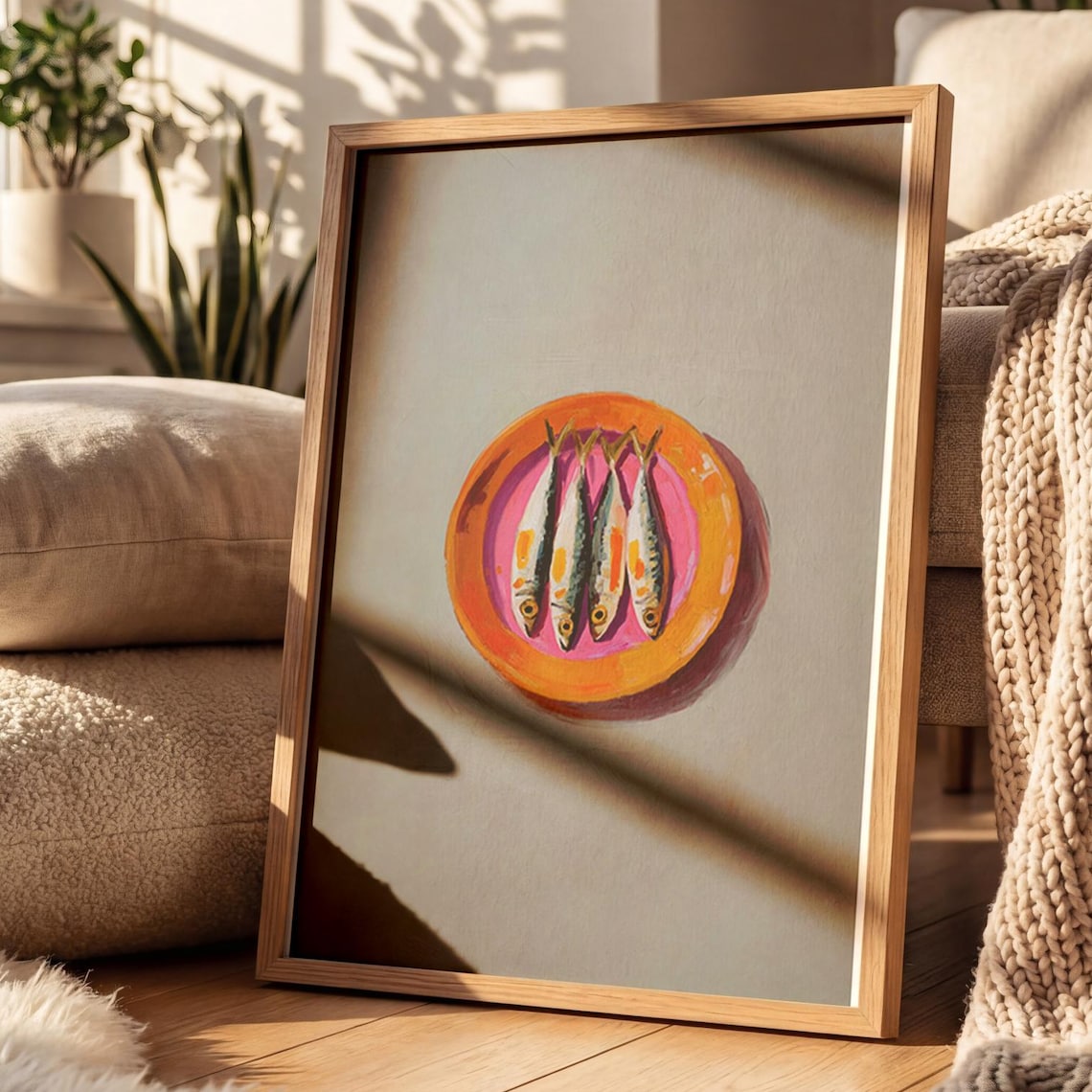 Sardine Poster, Scandinavian Coastal Art