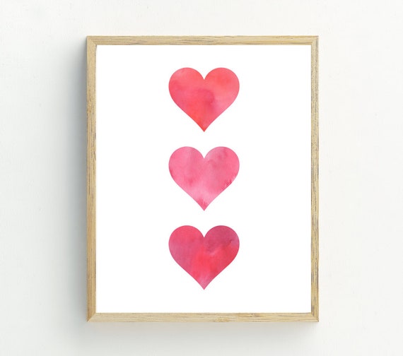 Heart Print Valentines Day Heart Wall Art