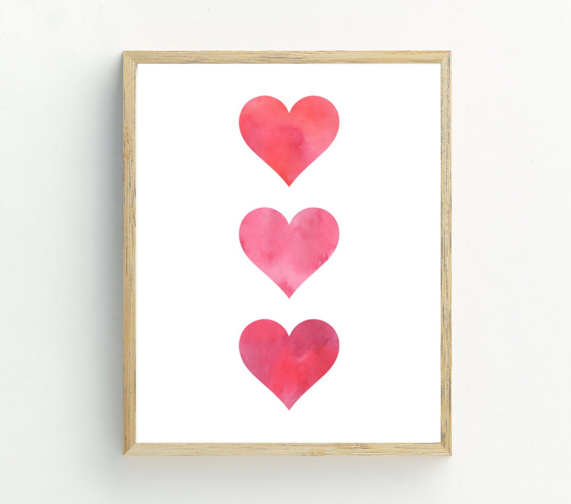 Heart Print Valentines Day Heart Wall Art